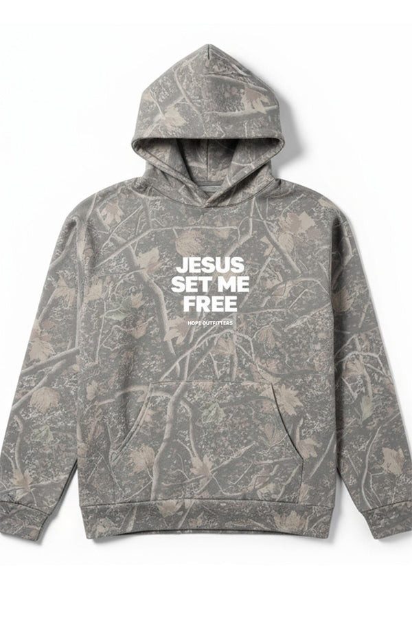 Premium Hoodie | Camo Jesus Set Me Free - Hope Outfitters