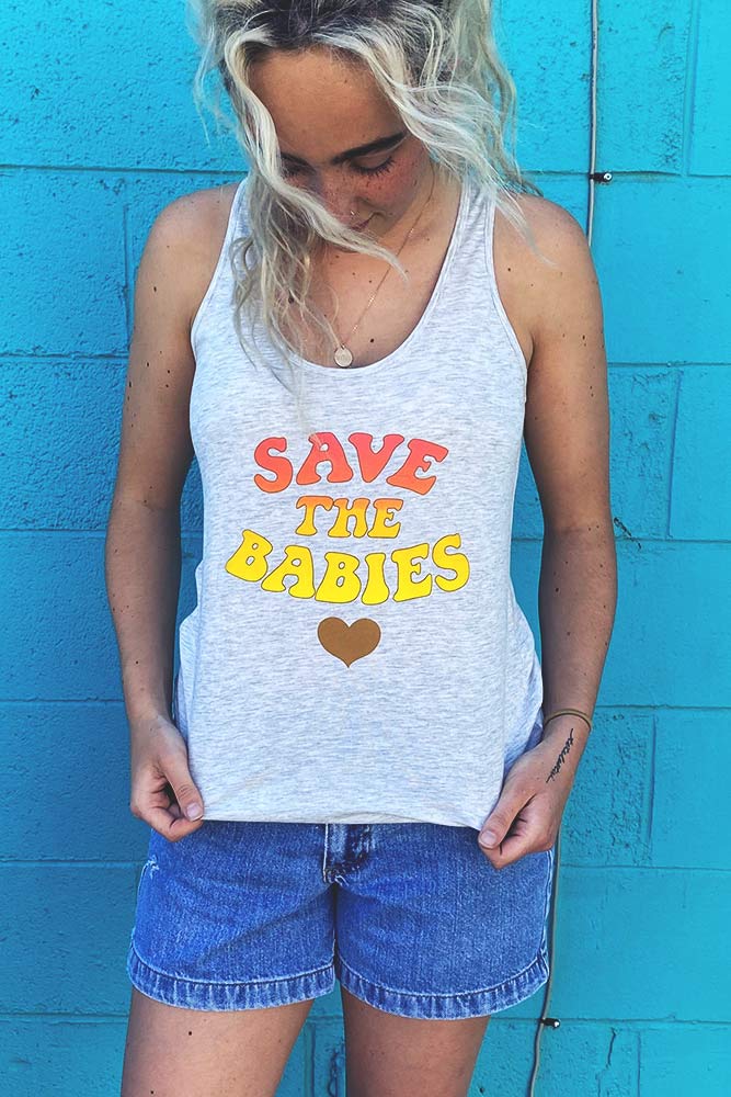 Womens Save The Babies Jersey Tank