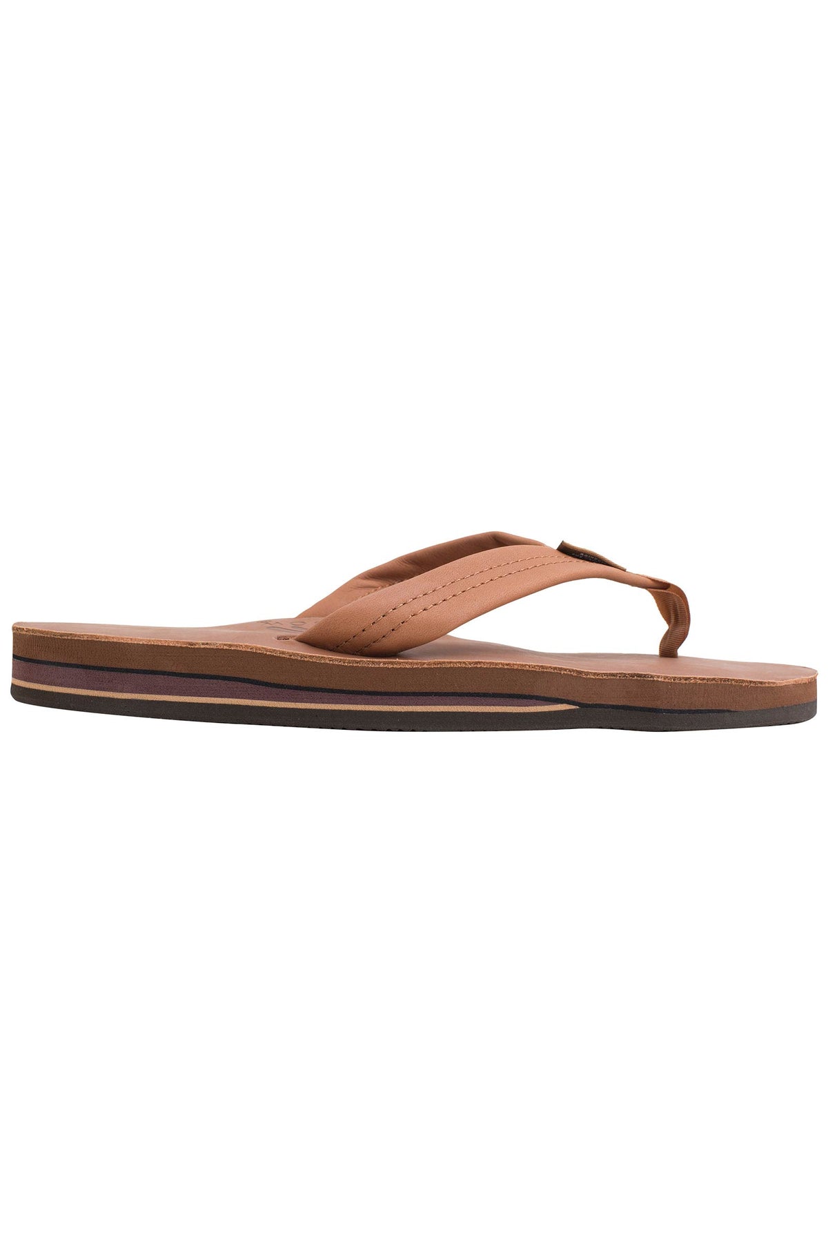 Mens Rainbow Sandals Classic Double Tan &amp; Brown