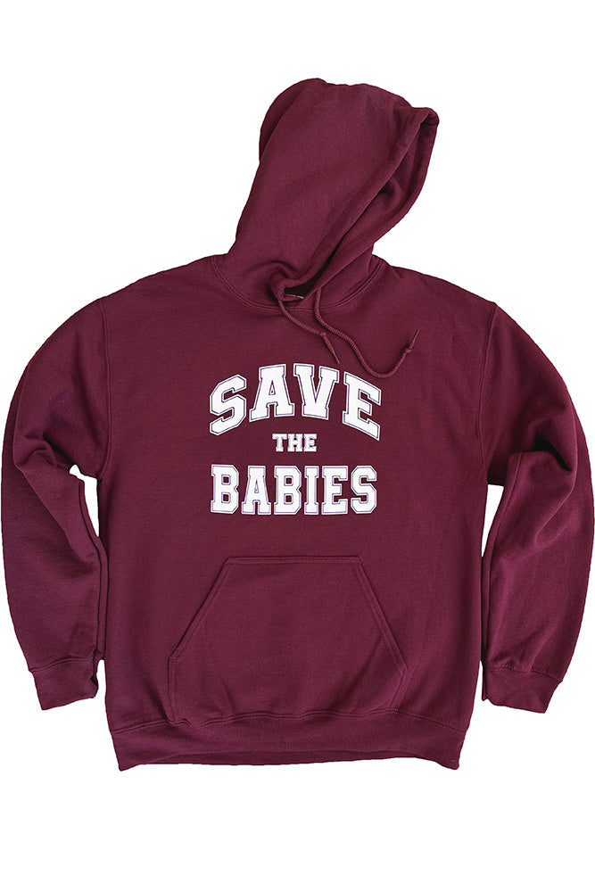 Maroon Save The Babies Hoodie