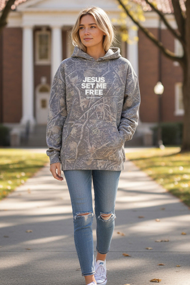 Premium Hoodie | Camo Jesus Set Me Free