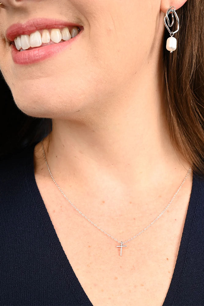 Fair-Trade Delicate Sterling Silver Cross Necklace