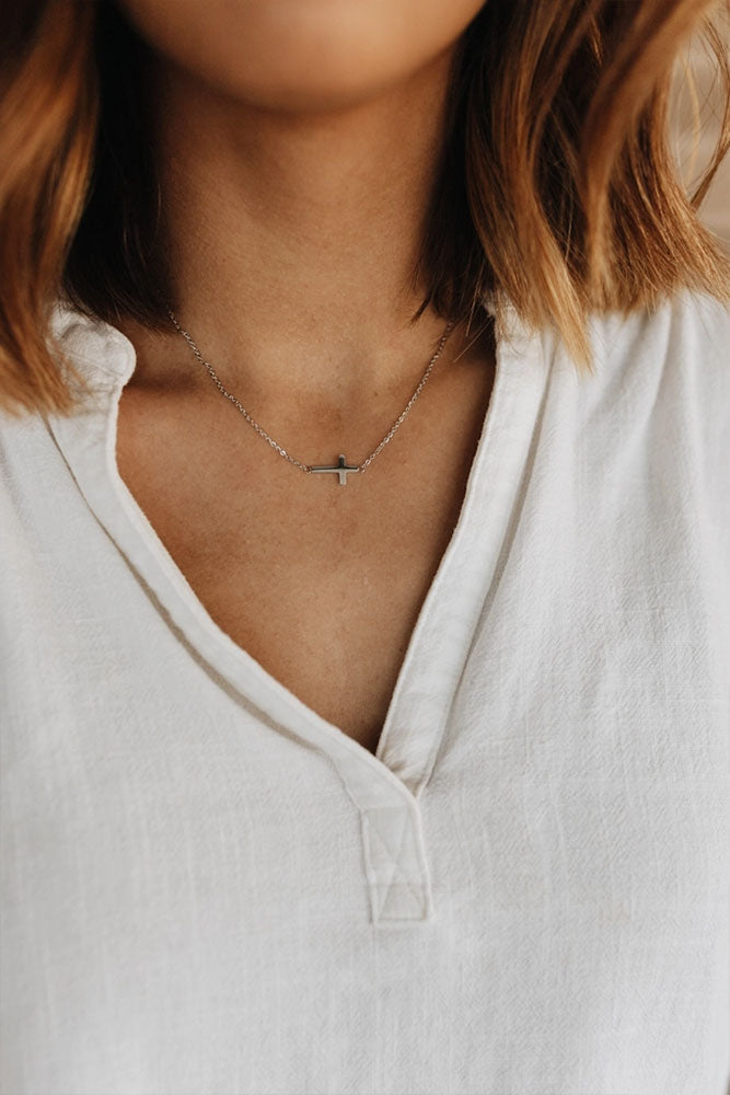 Fair-Trade Silver Cross Necklace - Made by Survivors