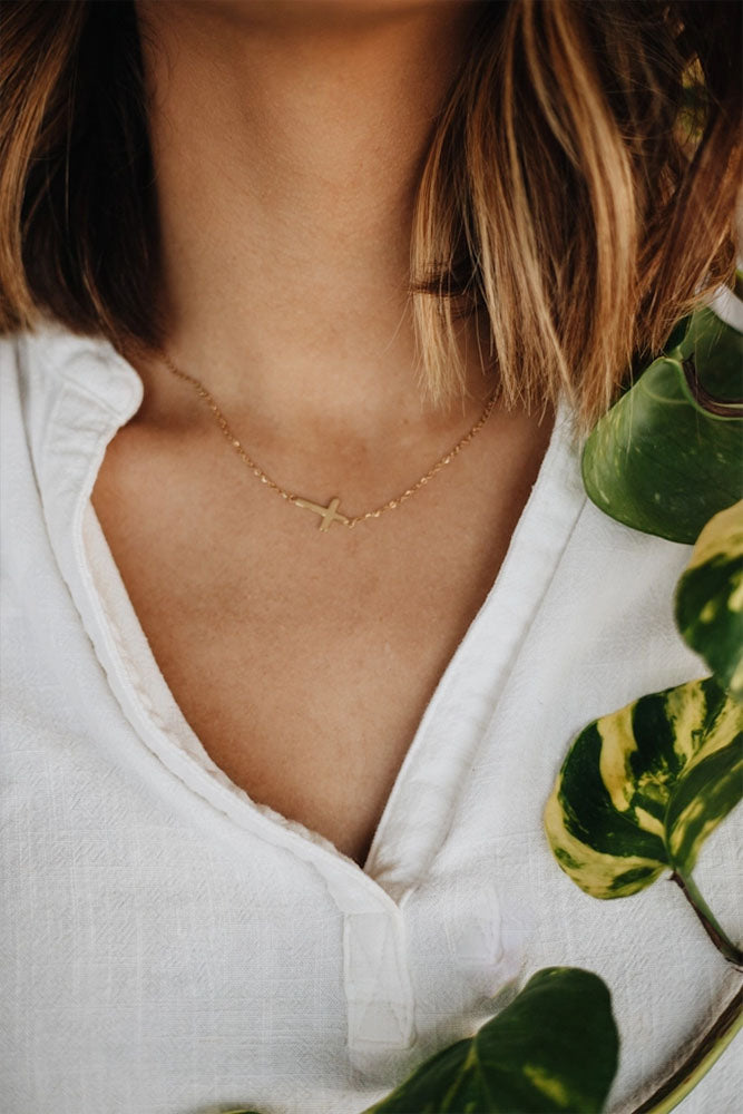 Fair-Trade Gold Cross Necklace - Made by Survivors