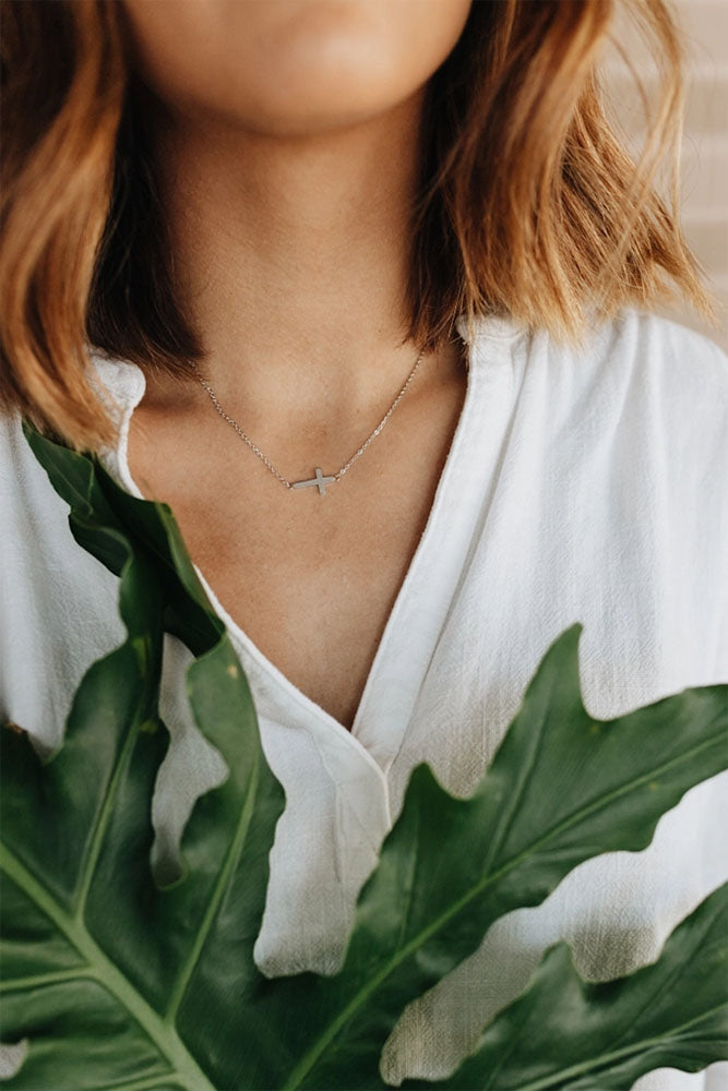 Fair-Trade Silver Cross Necklace - Made by Survivors