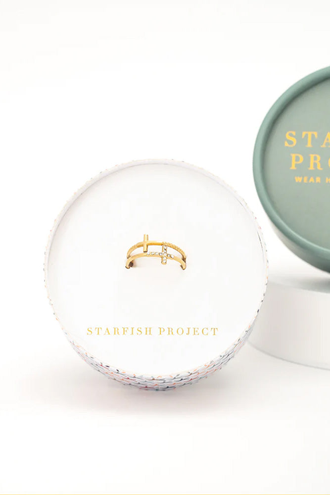 Fair-Trade Golden Cross Ring