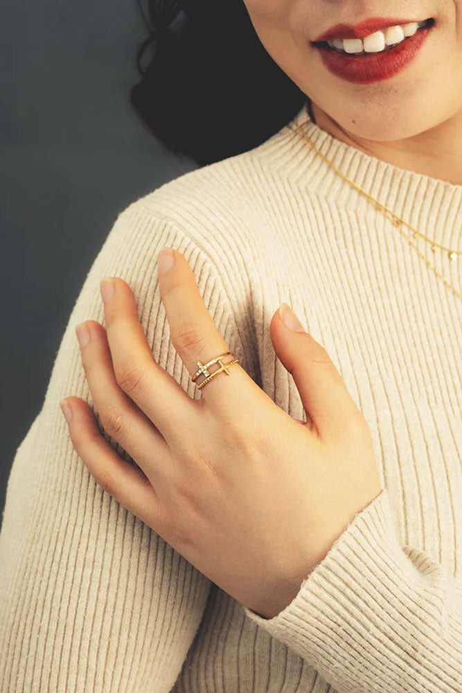 Fair-Trade Golden Cross Ring