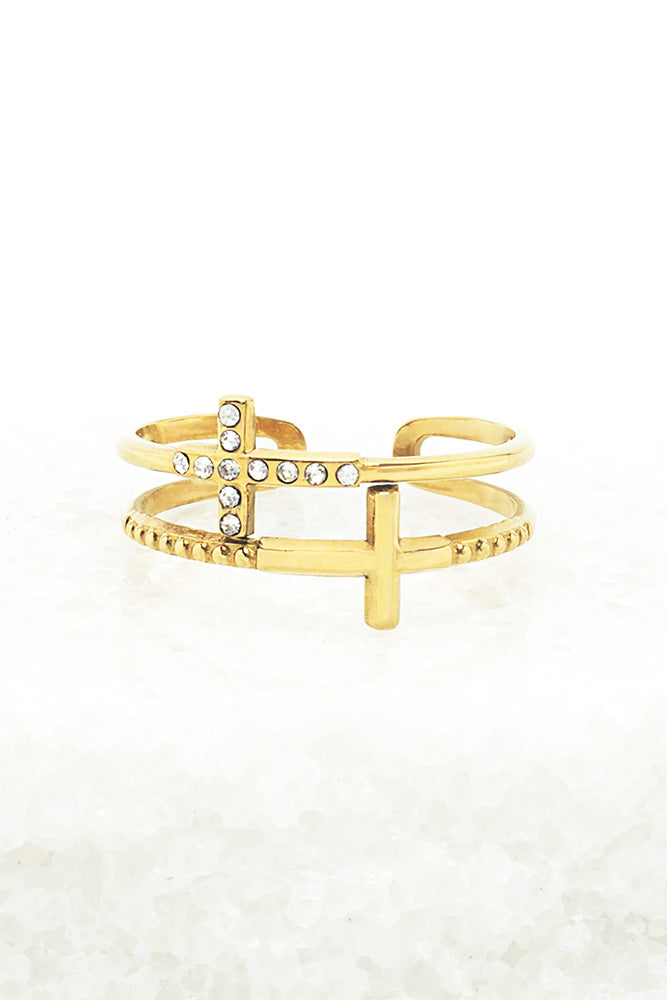 Fair-Trade Golden Cross Ring
