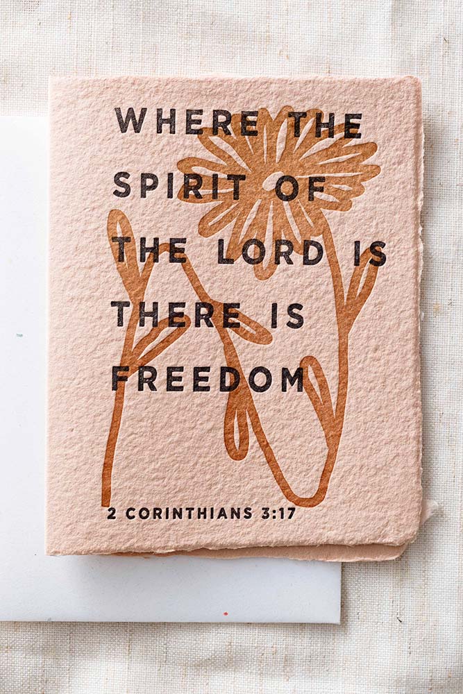 Fair-Trade Spirit of The Lord Is Freedom Greeting Card