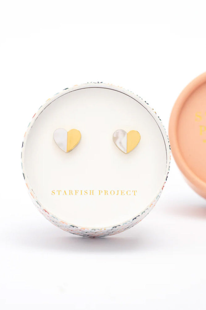 Fair-Trade Gold Heart of Faith Earrings