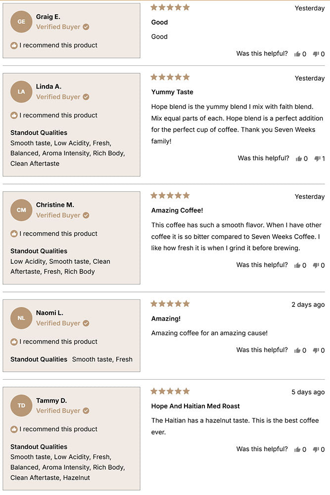 Hope Blend Medium Roast - 7 Weeks Coffee