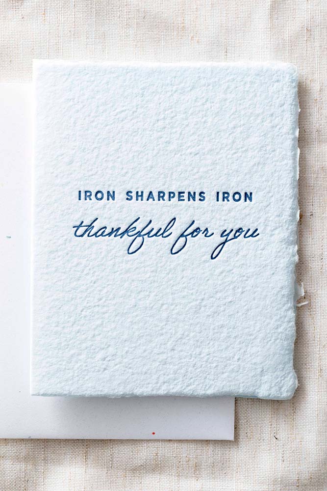 Fair-Trade Iron Sharpens Greeting Card