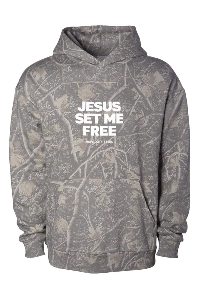 Premium Hoodie | Camo Jesus Set Me Free