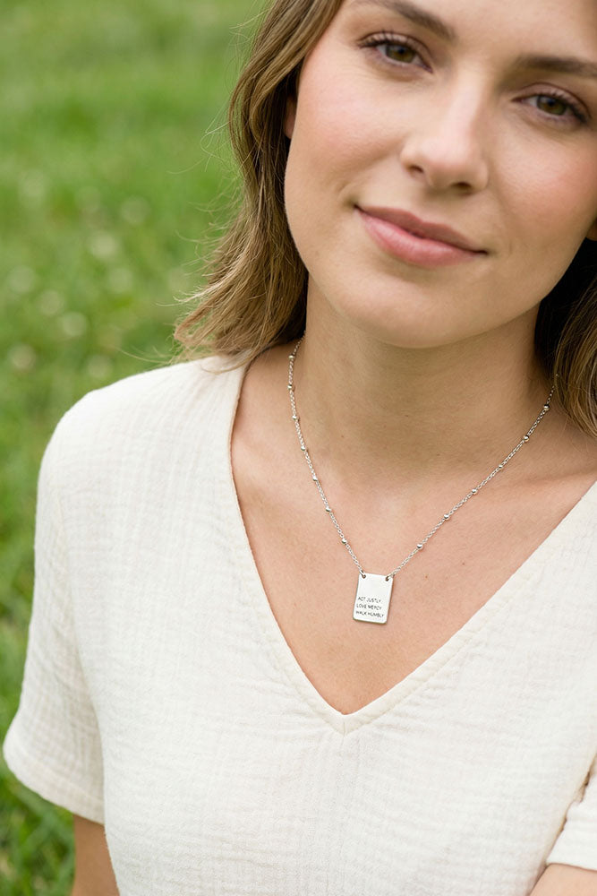 Fair-Trade Sterling Silver Act Justly Necklace
