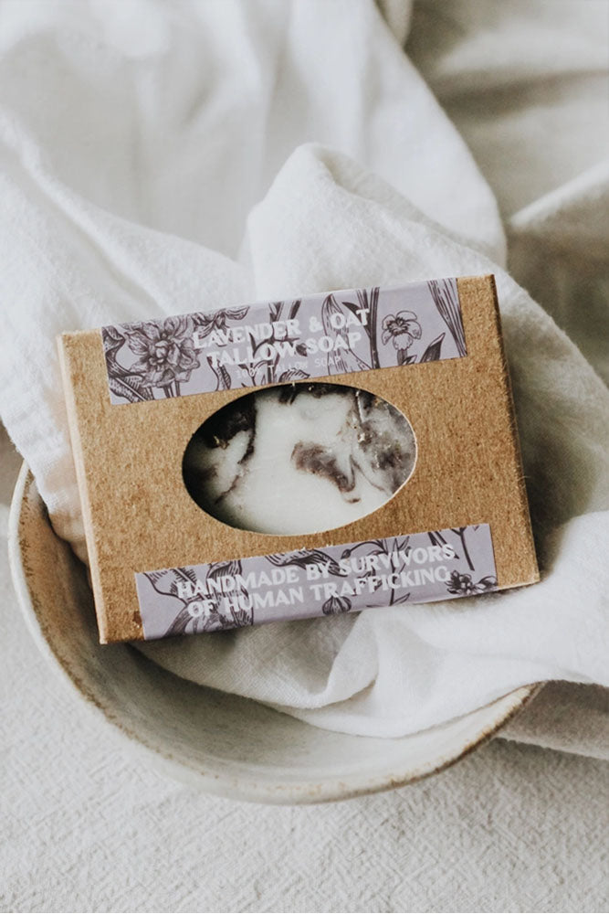 Tallow Soap - Lavender Oat - Made By Survivors