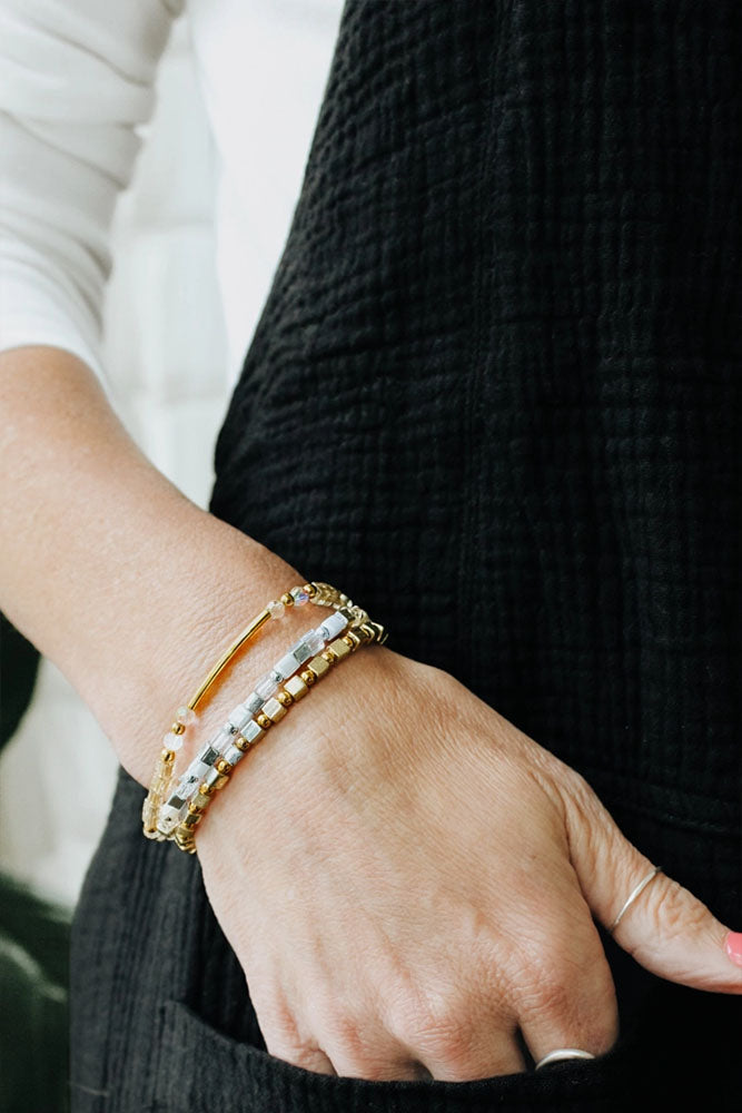 Fair-Trade Cross Beaded Bracelet - Made by Survivors