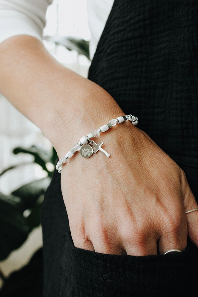 Fair-Trade Cross Beaded Bracelet - Made by Survivors