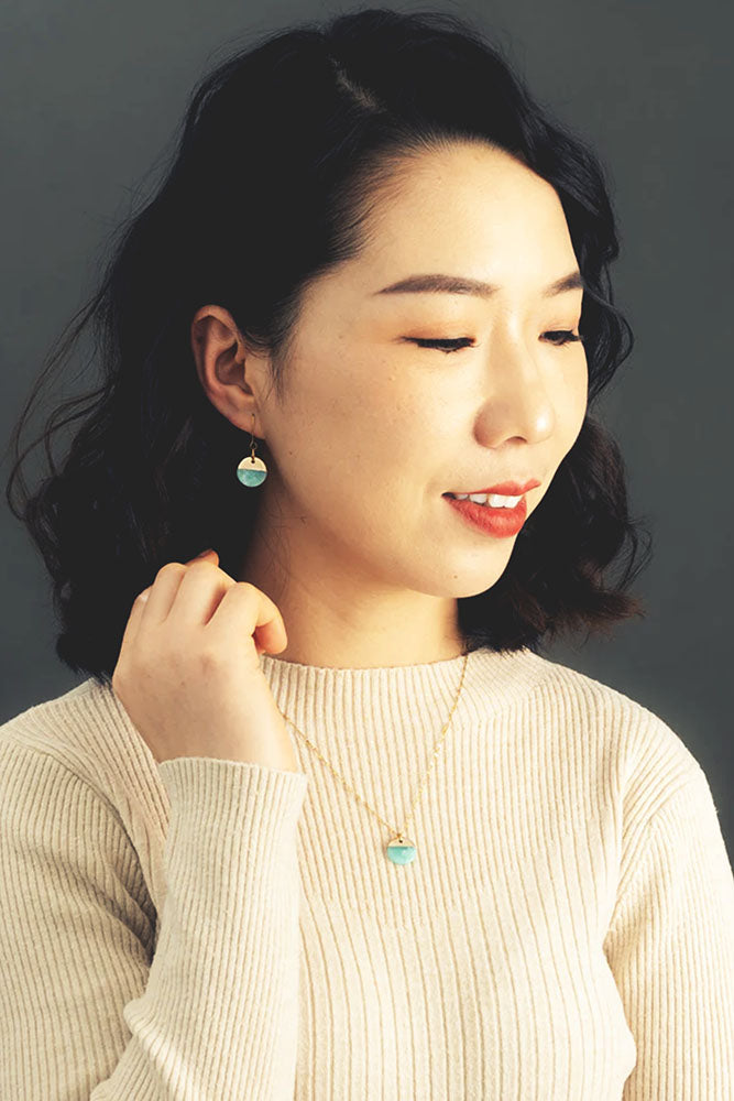 Fair-Trade Teal Eternity Earrings