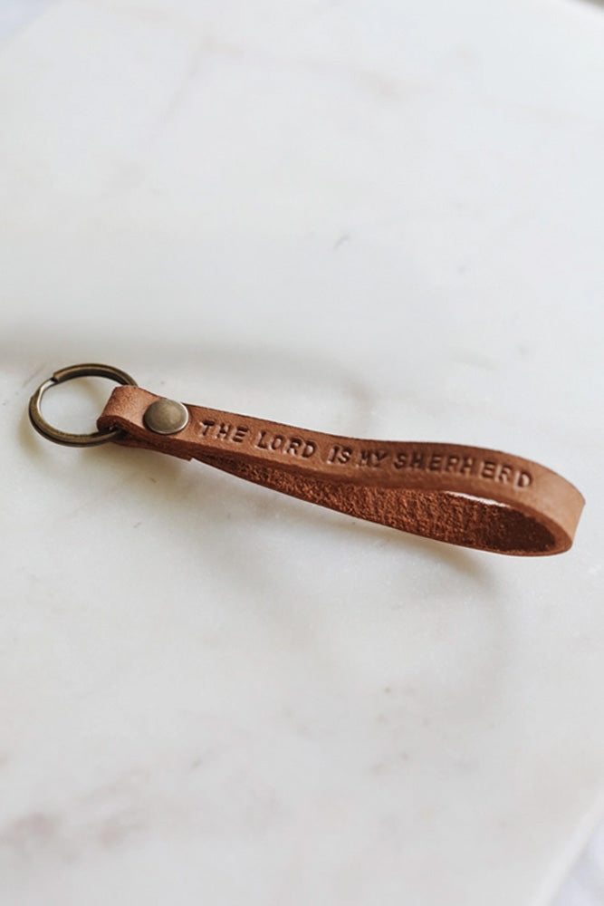 Lord is My Shepherd Leather Keychain