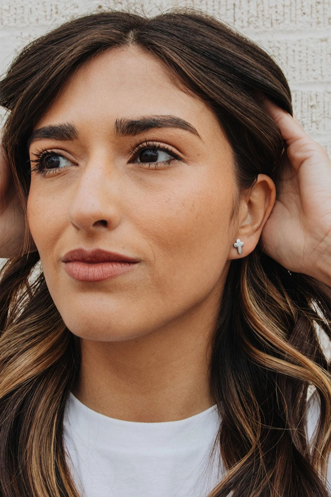 Fair-Trade Silver Cross Earrings - Made by Survivors