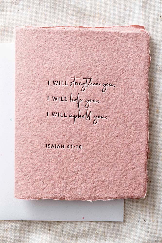 Fair-Trade God Will Strengthen You Greeting Card