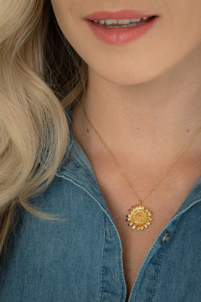 Fair-Trade Golden Sunflower Necklace - Made by Survivors