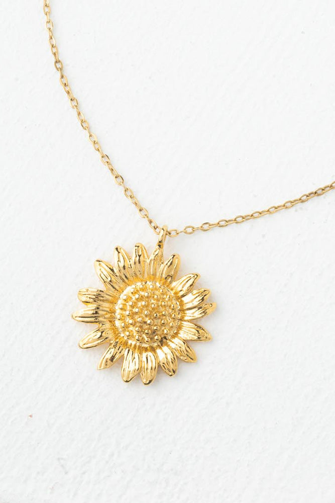 Fair-Trade Golden Sunflower Necklace - Made by Survivors