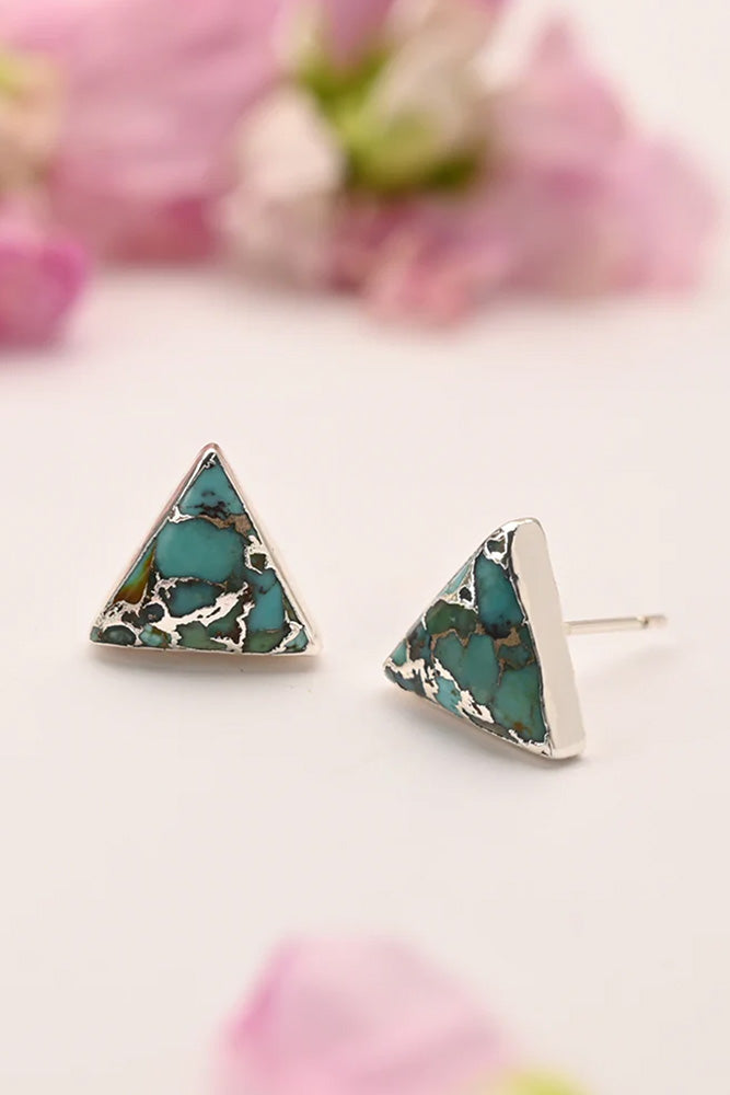 Fair-Trade Turquoise Trinity Earrings