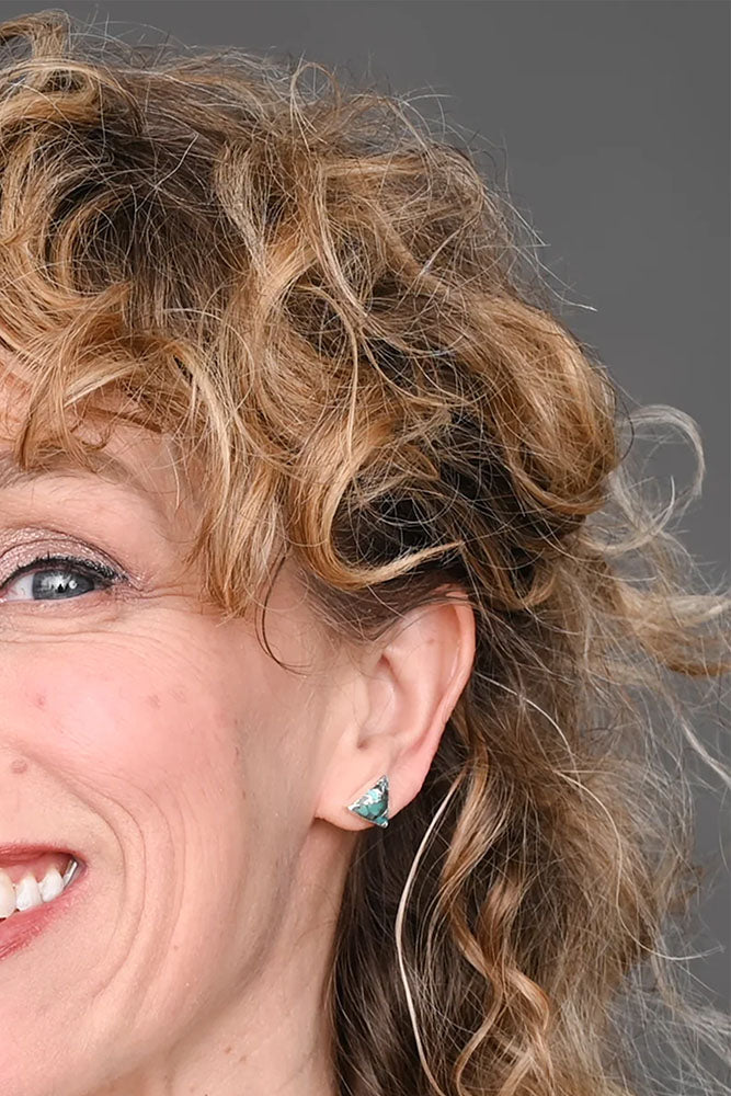 Fair-Trade Turquoise Trinity Earrings