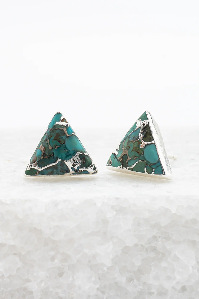 Fair-Trade Turquoise Trinity Earrings