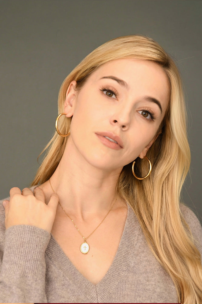 Fair-Trade White Cross Necklace - Made by Survivors