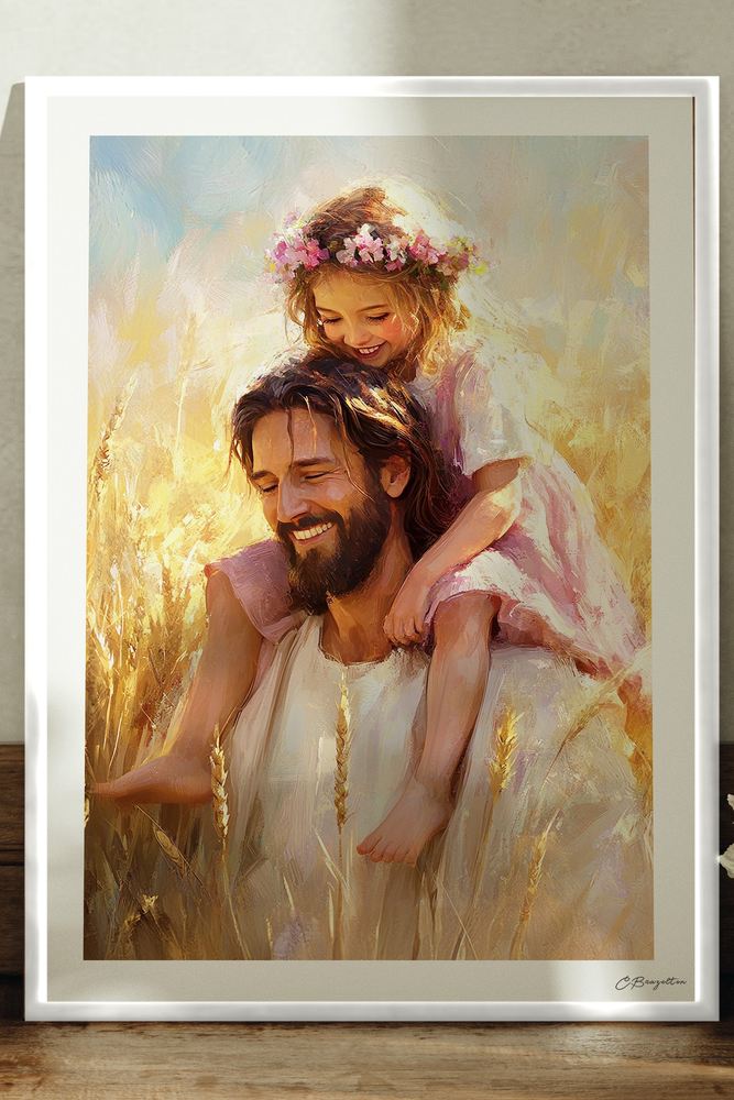 Delight in the Lord Christian art, white frame leaning on ledge
