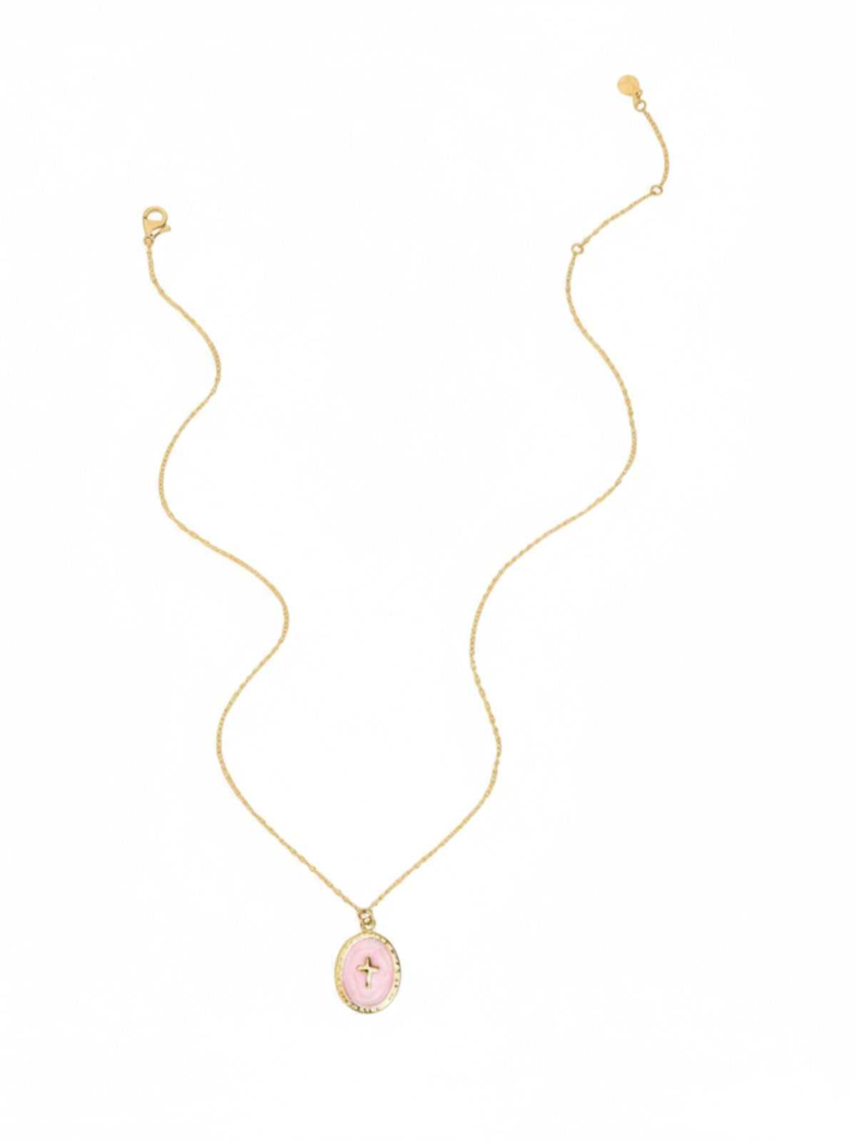Fairtrade Pink Cross Necklace