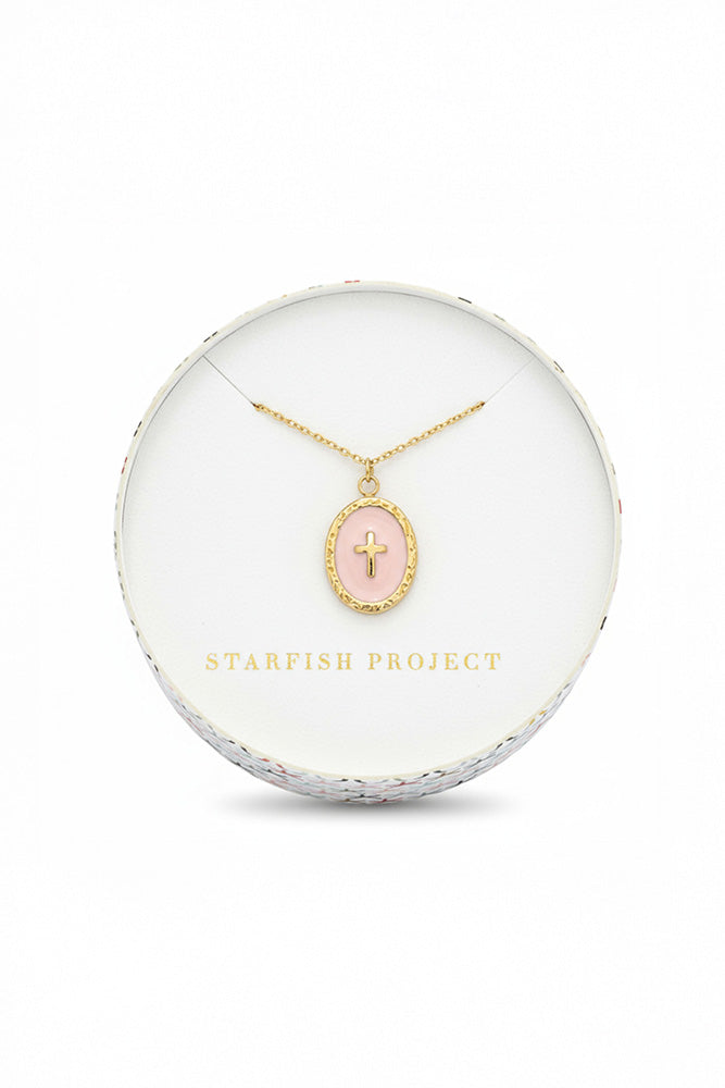Fairtrade Pink Cross Necklace