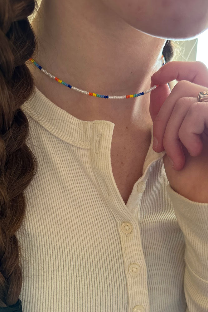 Multicolor Beaded Choker Necklace