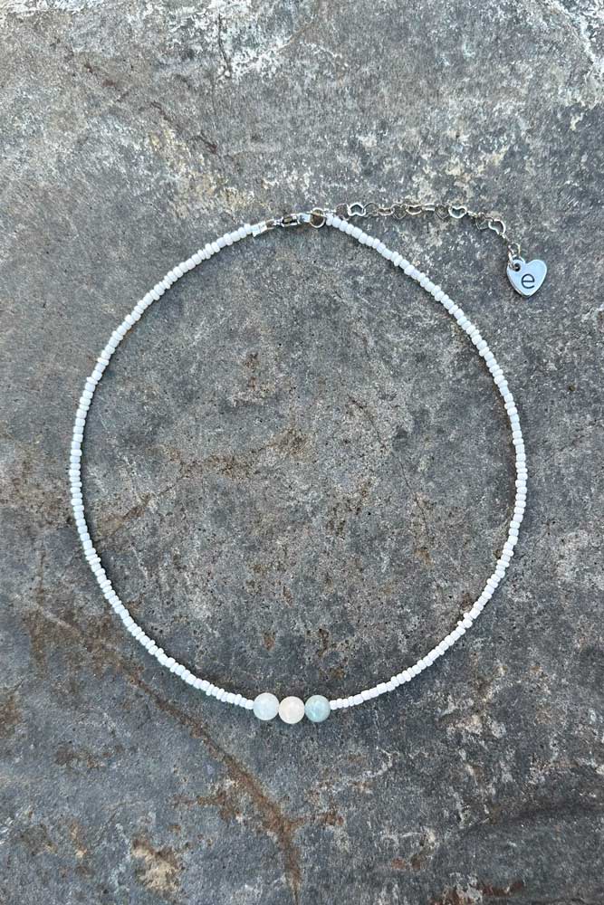 Sea Glass Beaded Choker Necklace