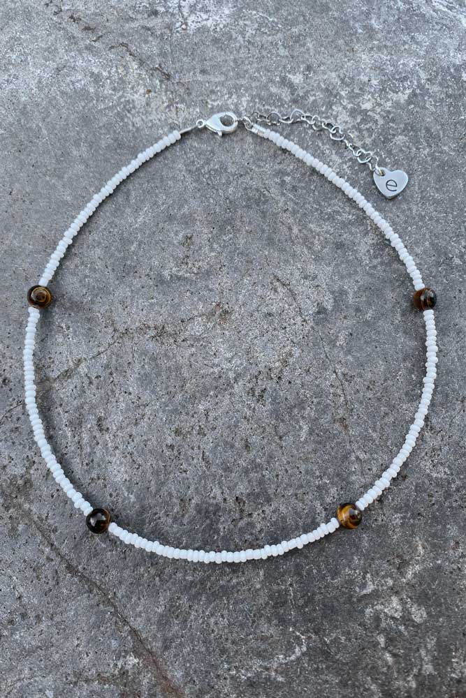 Tiger&#39;s Eye Beaded Choker Necklace