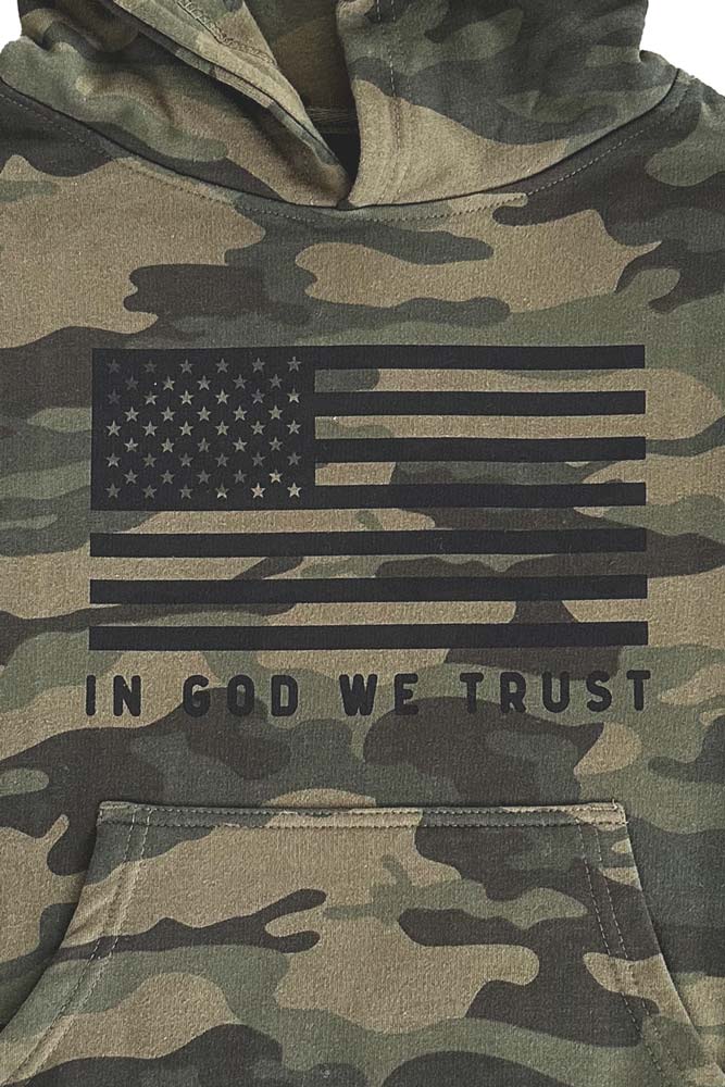 Youth In God We Trust Camo Hoodie