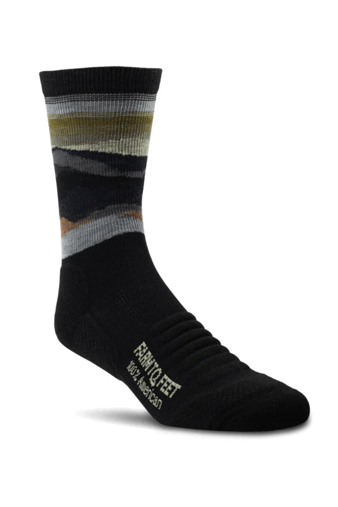 100% USA Made - Merino - 3/4 Max Patch Charcoal Socks