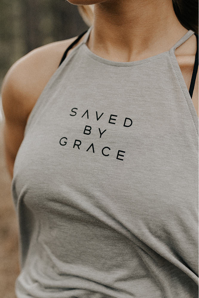 Saved By Grace High Neck Tank - Hope Outfitters