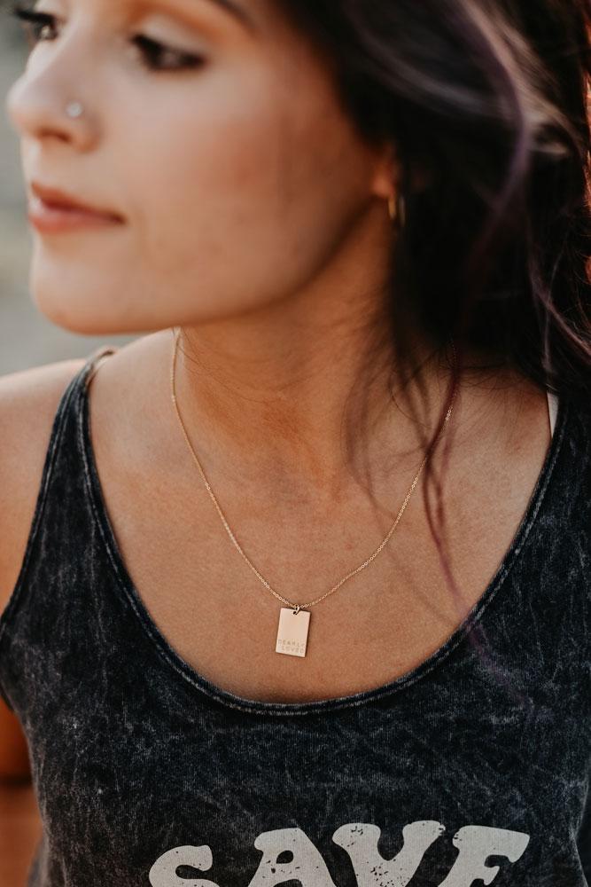 Dearly Loved Rectangle Necklace