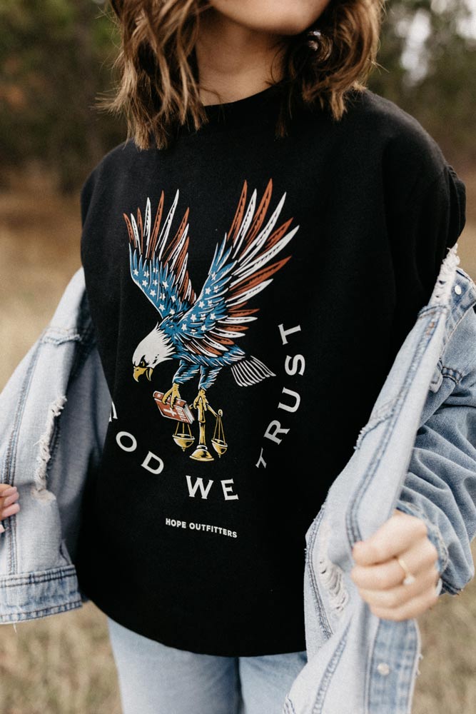 Eagle God We Trust Crewneck Sweatshirt