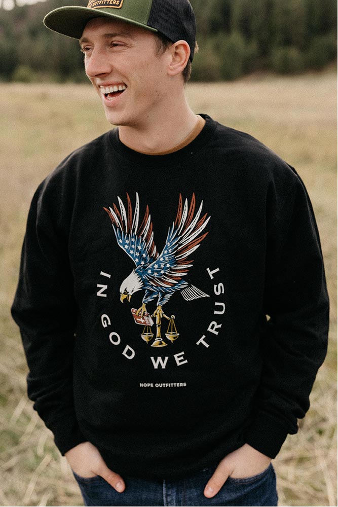 Eagle God We Trust Crewneck Sweatshirt