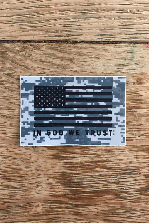 In God We Trust USA Flag Decal – 4x2 Vinyl Sticker, American Flag, Silverbird Graphics