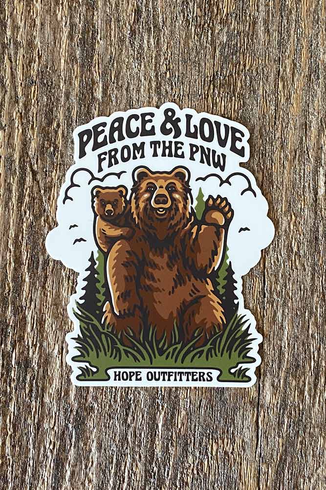 Peace And Love PNW Sticker