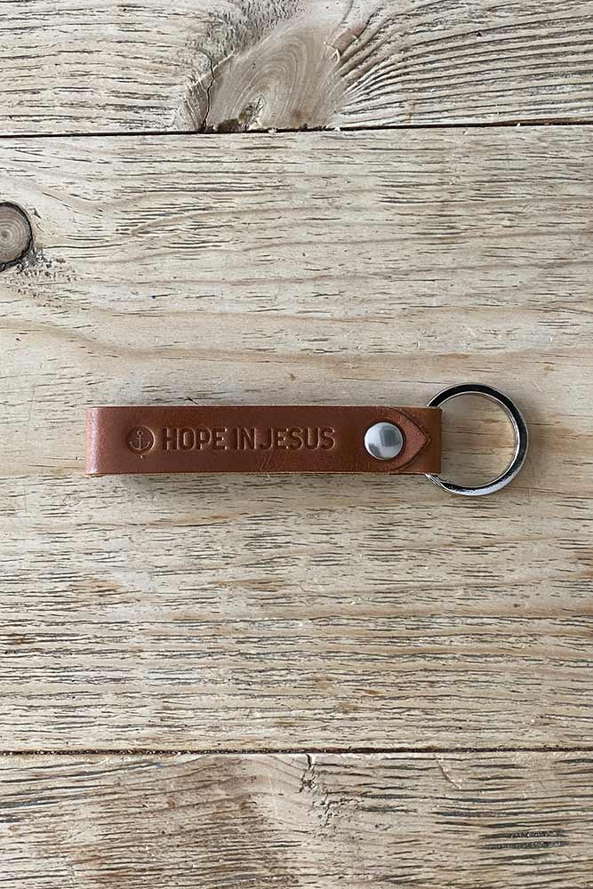 Hope In Jesus Leather Keychain