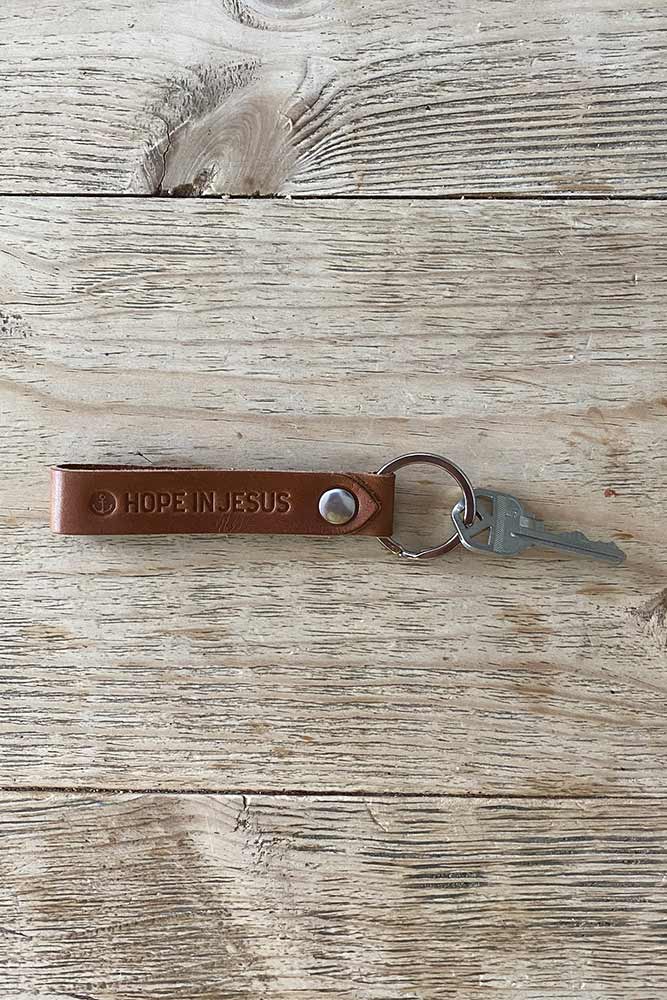 Hope In Jesus Leather Keychain
