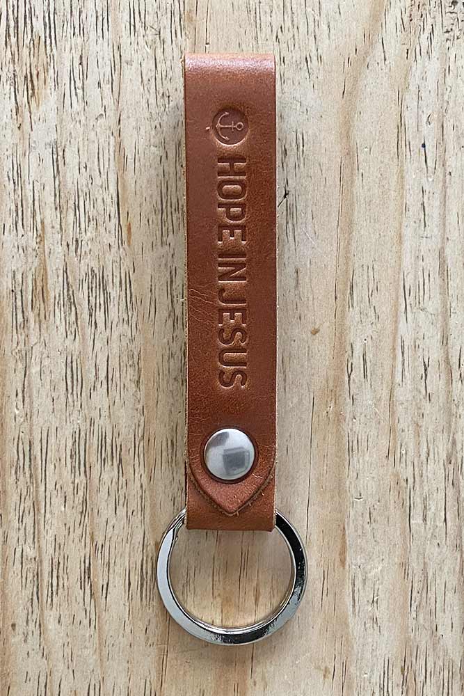 Hope In Jesus Leather Keychain