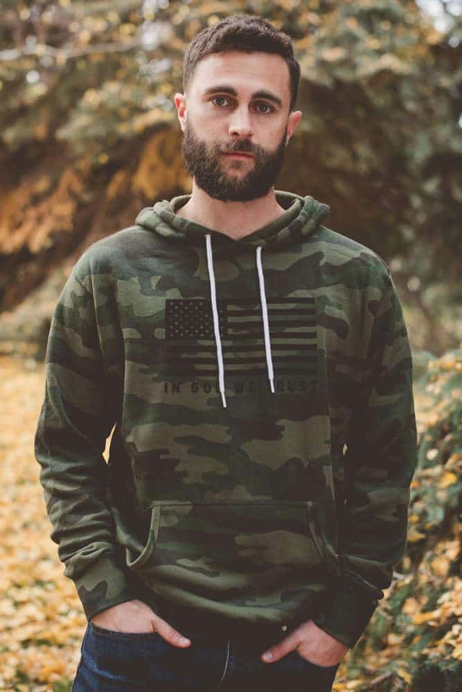 in God We Trust Camo Hoodie XS