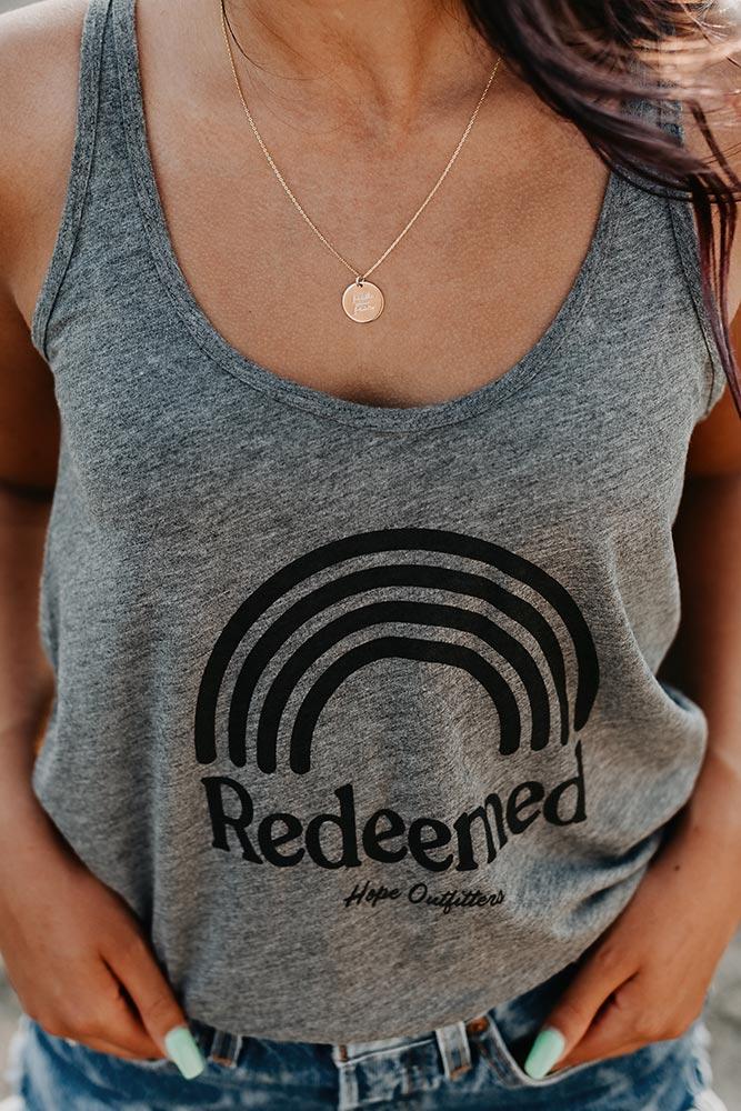 Womens Rainbow Redeemed Jersey Tank